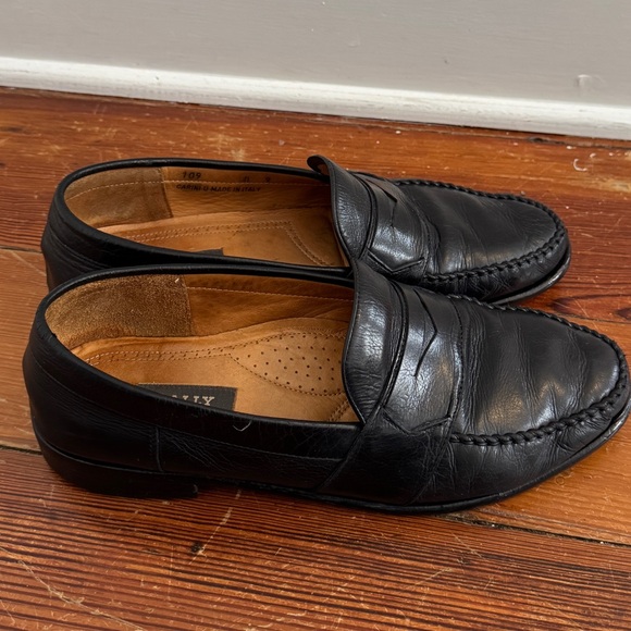 Bally Black Leather Penny Loafer Dress Shoes Men\'s Size 9 Italy Switzerland main image 8